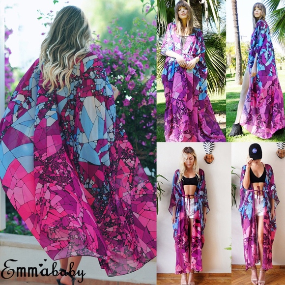 🔹2 LEFT!🔹Fragmented Gypsy Wing Duster Kimono - Picture 2 of 6